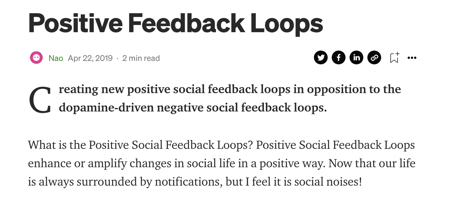 article about positive feedback loops